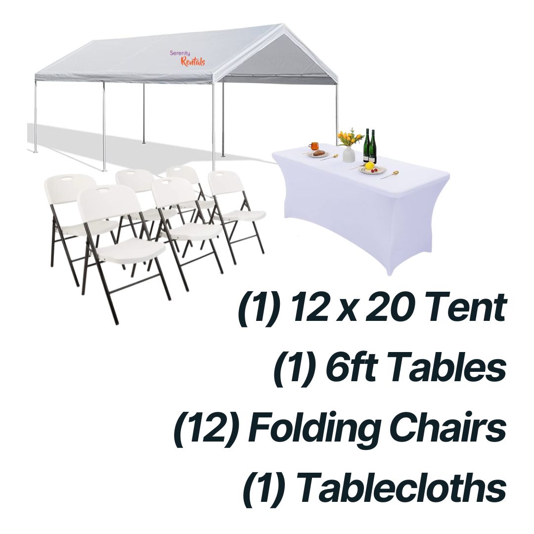 DK Combo - (1)12x 20 Tent, (12) Chairs, (12) 6ft Table with Cover._0