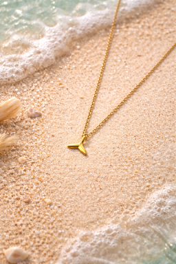 Golden Voyager Whale Tail Necklace