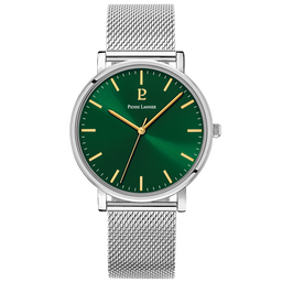 Pour Lui - Coffret Homme ESSENTIAL Cadran Vert Bracelet Cuir Brun (386C171)