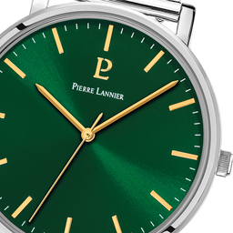 Pour Lui - Coffret Homme ESSENTIAL Cadran Vert Bracelet Cuir Brun (386C171)