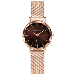 Pour Elle - Montre Femme MULTIPLES Doré-rose Cadran Chocolat Bracelet Acier milanais Doré-rose 14 MM (010P988)