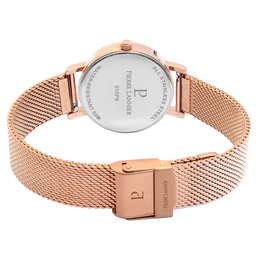 Pour Elle - Montre Femme MULTIPLES Doré-rose Cadran Chocolat Bracelet Acier milanais Doré-rose 14 MM (010P988)