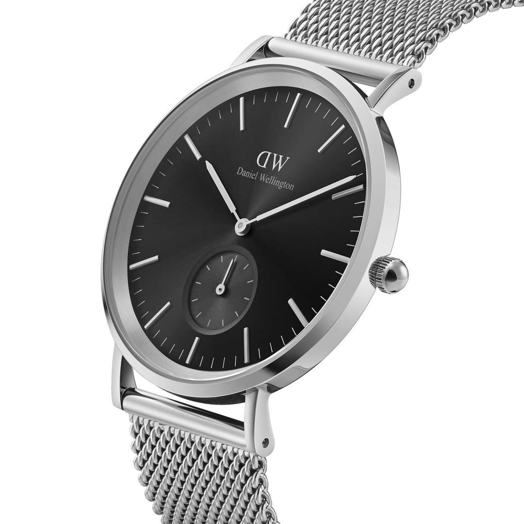 Pour Lui - Montre à quartz en acier inoxydable Classic Multi-Eye 40 - Argenté et noir_2