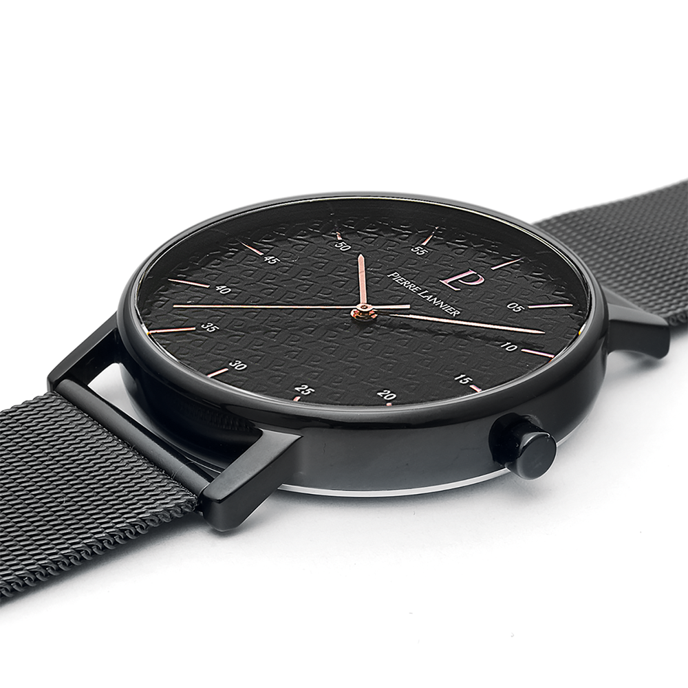 Pour Lui - Montre Homme CITYLINE Cadran Noir Bracelet Acier milanais Noir (203F438)_4