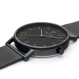 Pour Lui - Montre Homme CITYLINE Cadran Noir Bracelet Acier milanais Noir (203F438)