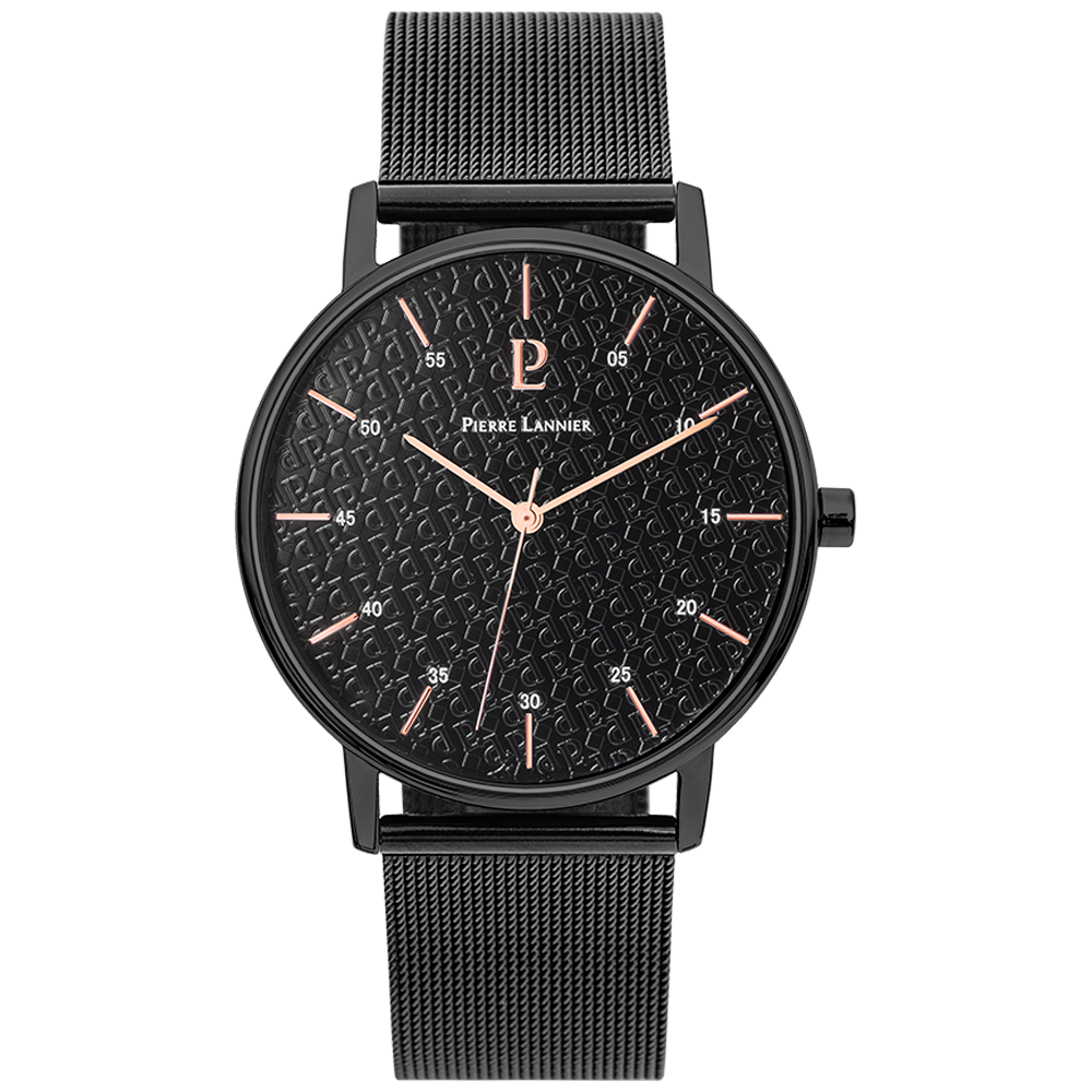 Pour Lui - Montre Homme CITYLINE Cadran Noir Bracelet Acier milanais Noir (203F438)_0