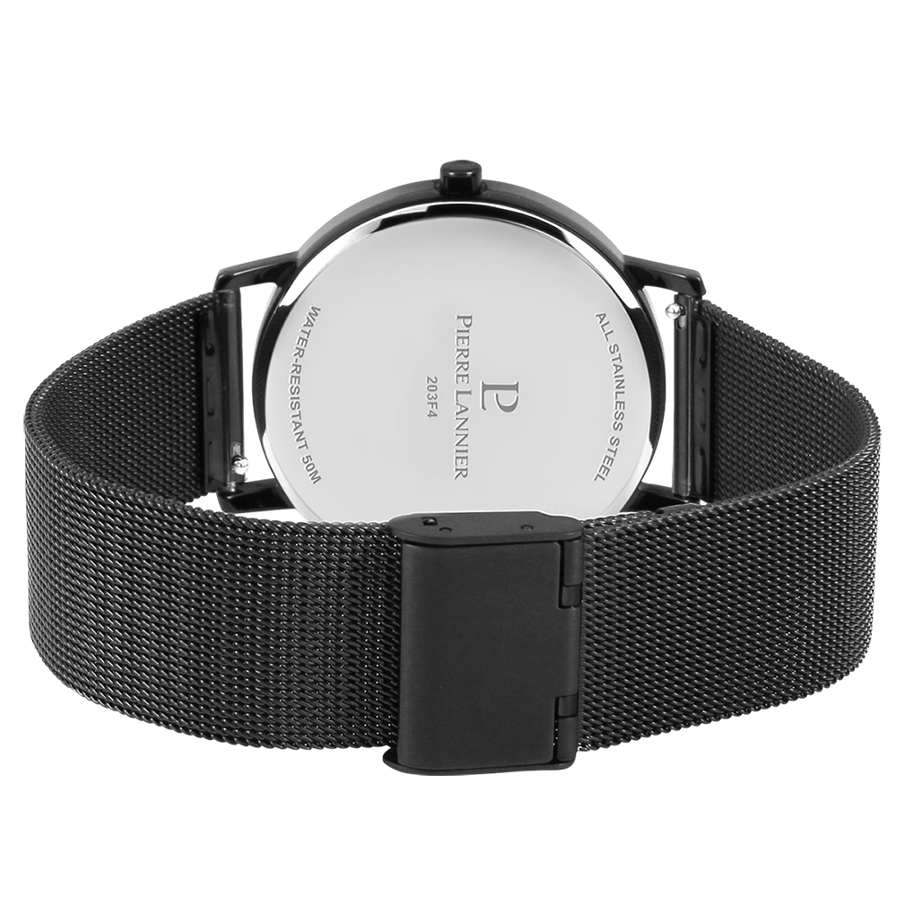 Pour Lui - Montre Homme CITYLINE Cadran Noir Bracelet Acier milanais Noir (203F438)_2