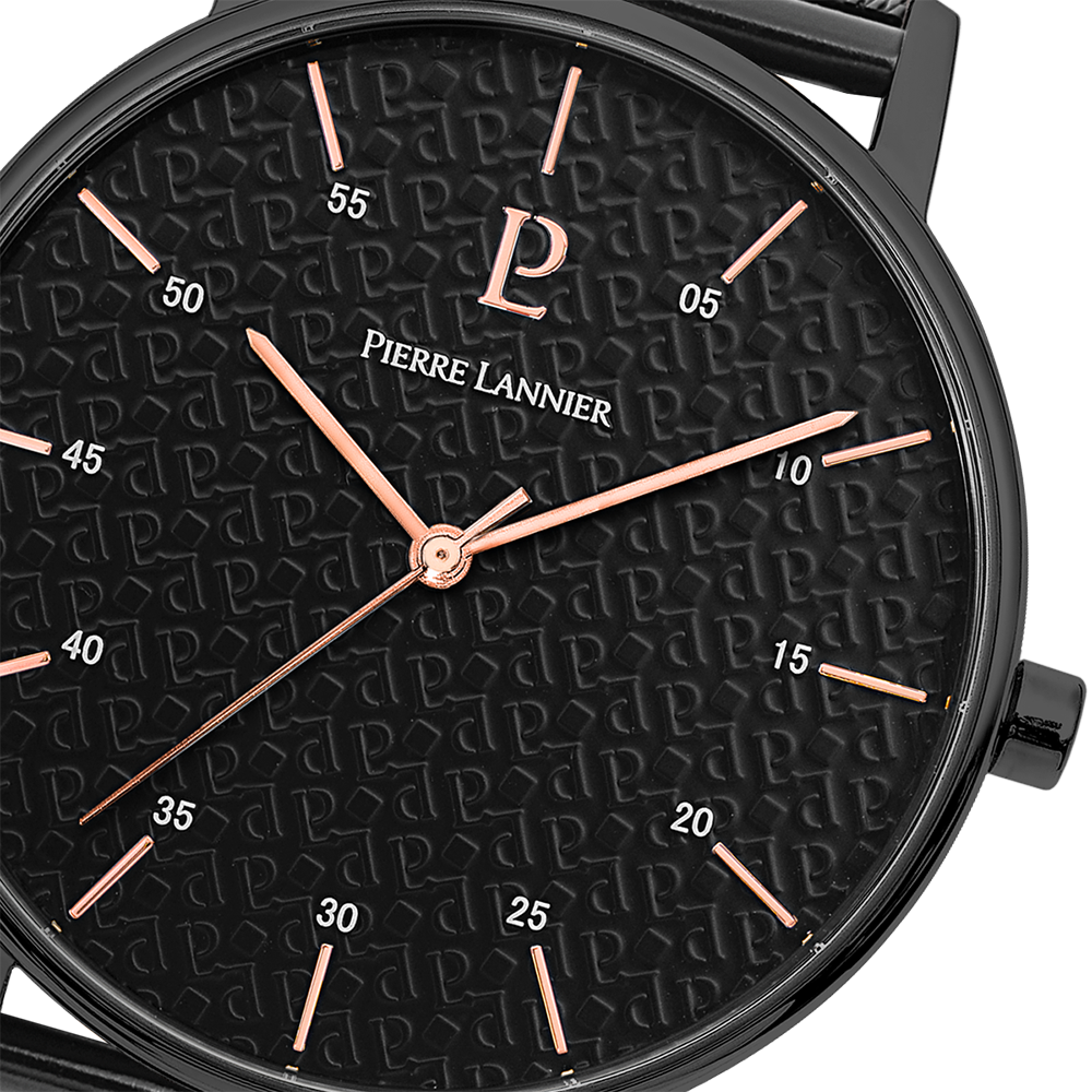 Pour Lui - Montre Homme CITYLINE Cadran Noir Bracelet Acier milanais Noir (203F438)_1