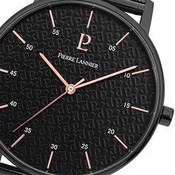 Pour Lui - Montre Homme CITYLINE Cadran Noir Bracelet Acier milanais Noir (203F438)