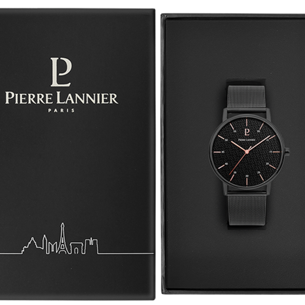 Pour Lui - Montre Homme CITYLINE Cadran Noir Bracelet Acier milanais Noir (203F438)_3