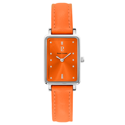 Pour Elle - Montre Femme ARIANE Cadran Orange Bracelet Cuir Orange (049D655)