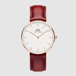 Pour Lui - Montre à quartz en cuir et plaqué or rose Suffolk - 40 mm