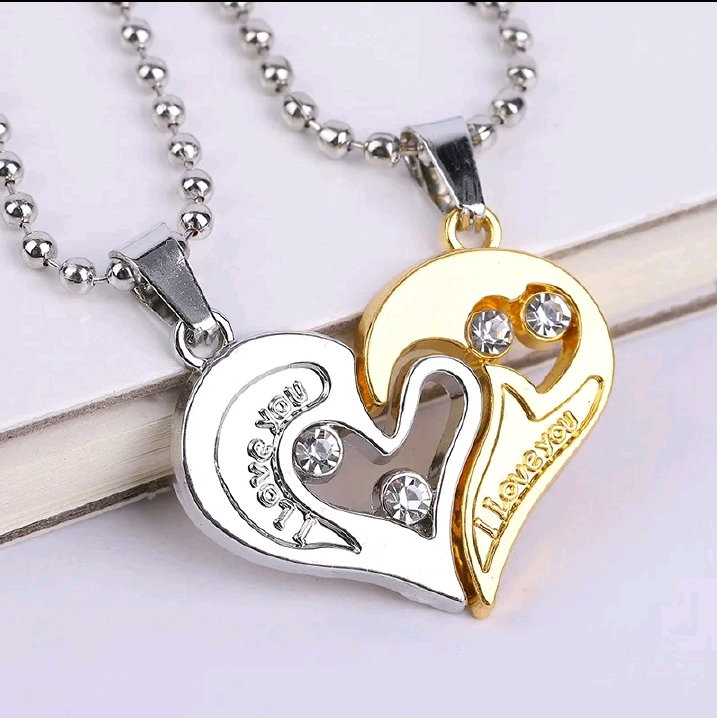 Valentin Lovers Necklace Couple Necklace Heart Letter Initial Chokers Love Charm Colars Valentine's Day Gift Women's Fashion Accessories Jewellery Necklace Clasps For Of Couple NO BOX_1
