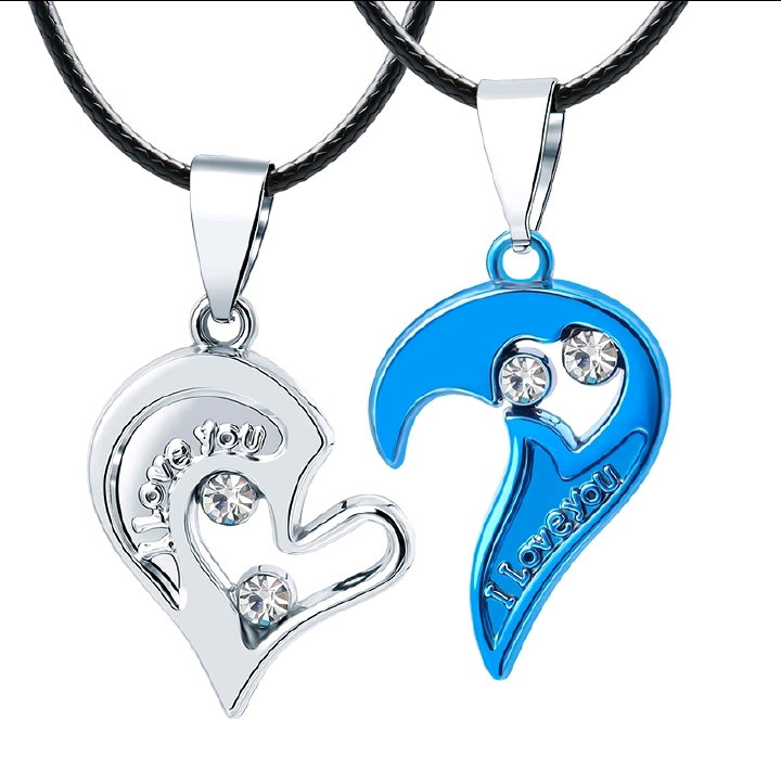 Valentin Lovers Necklace Couple Necklace Heart Letter Initial Chokers Love Charm Colars Valentine's Day Gift Women's Fashion Accessories Jewellery Necklace Clasps For Of Couple NO BOX_0