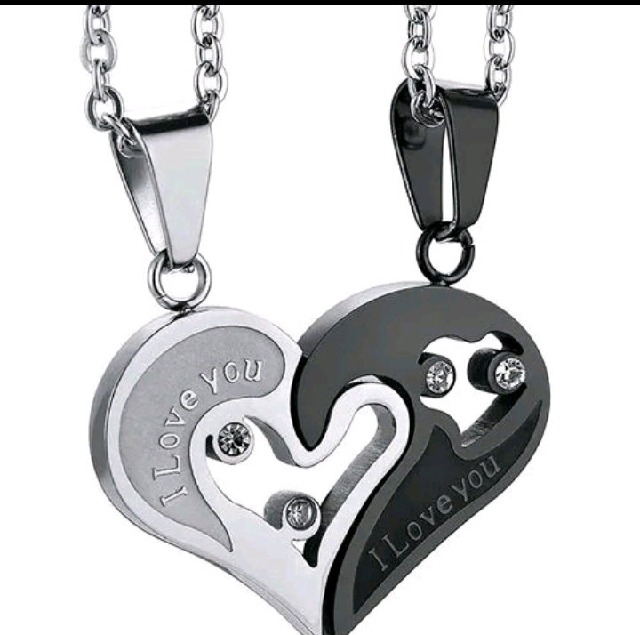 Valentin Lovers Necklace Couple Necklace Heart Letter Initial Chokers Love Charm Colars Valentine's Day Gift Women's Fashion Accessories Jewellery Necklace Clasps For Of Couple NO BOX_2