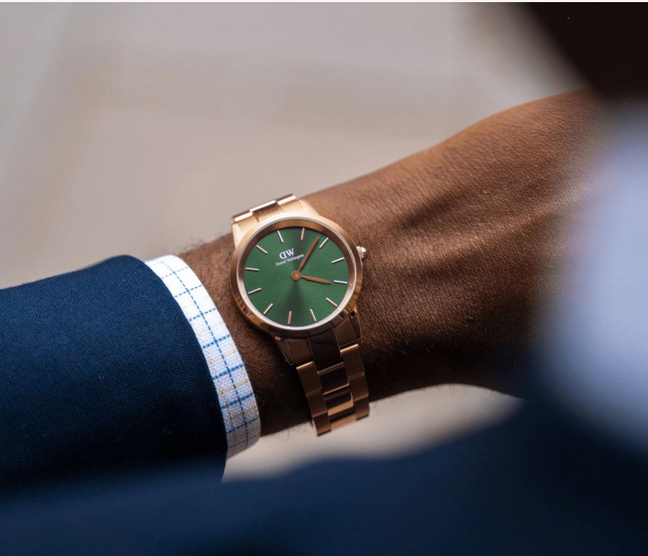 Pour Lui - Montre à quartz en acier Iconic Emerald - 36 mm - Doré et vert_1