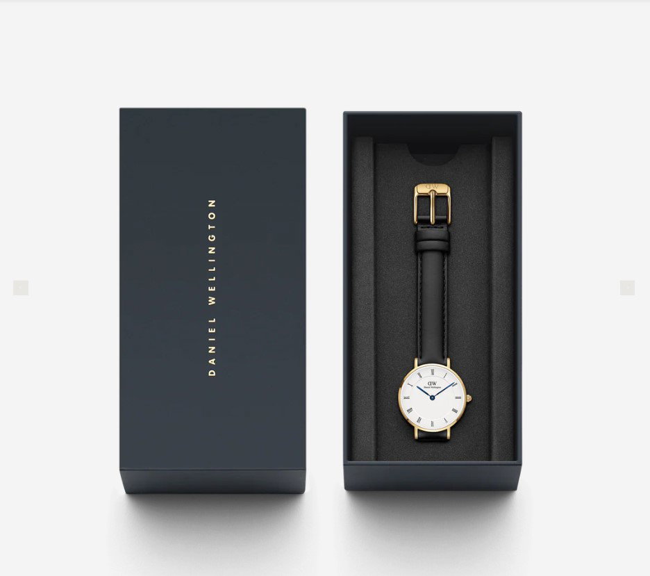 Pour Elle - Montre à quartz en cuir Petite Roman 28 Sheffield - Noir et doré rose_2