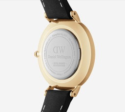 Pour Elle - Montre à quartz en cuir Petite Roman 28 Sheffield - Noir et doré rose