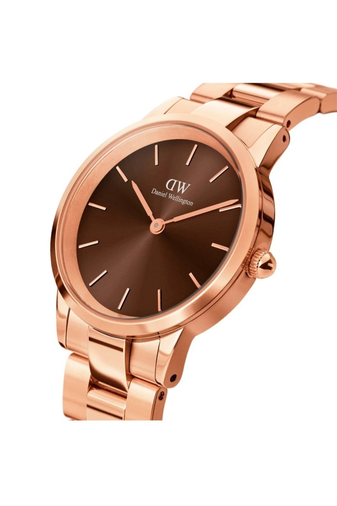Pour Elle - Montre à quartz en acier - Doré rose et marron