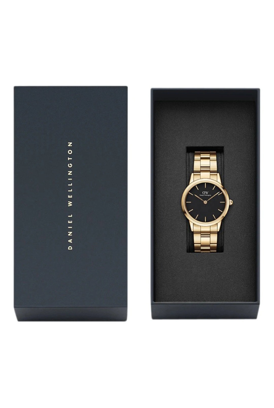 Pour Elle - Montre à quartz en acier et plaqué or jaune Iconic Link - 28 mm_1