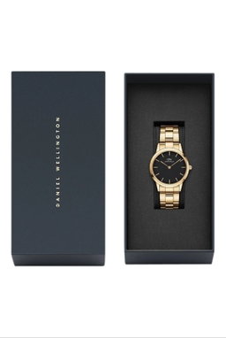 Pour Elle - Montre à quartz en acier et plaqué or jaune Iconic Link - 28 mm