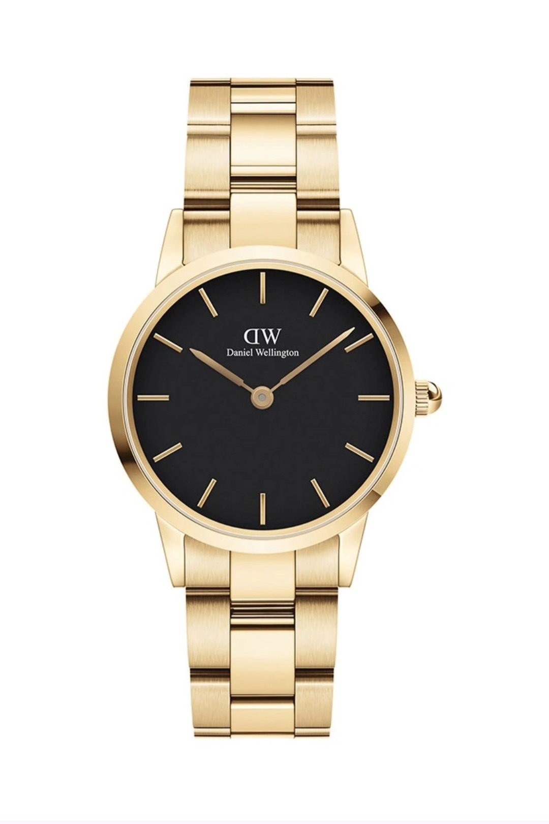 Pour Elle - Montre à quartz en acier et plaqué or jaune Iconic Link - 28 mm