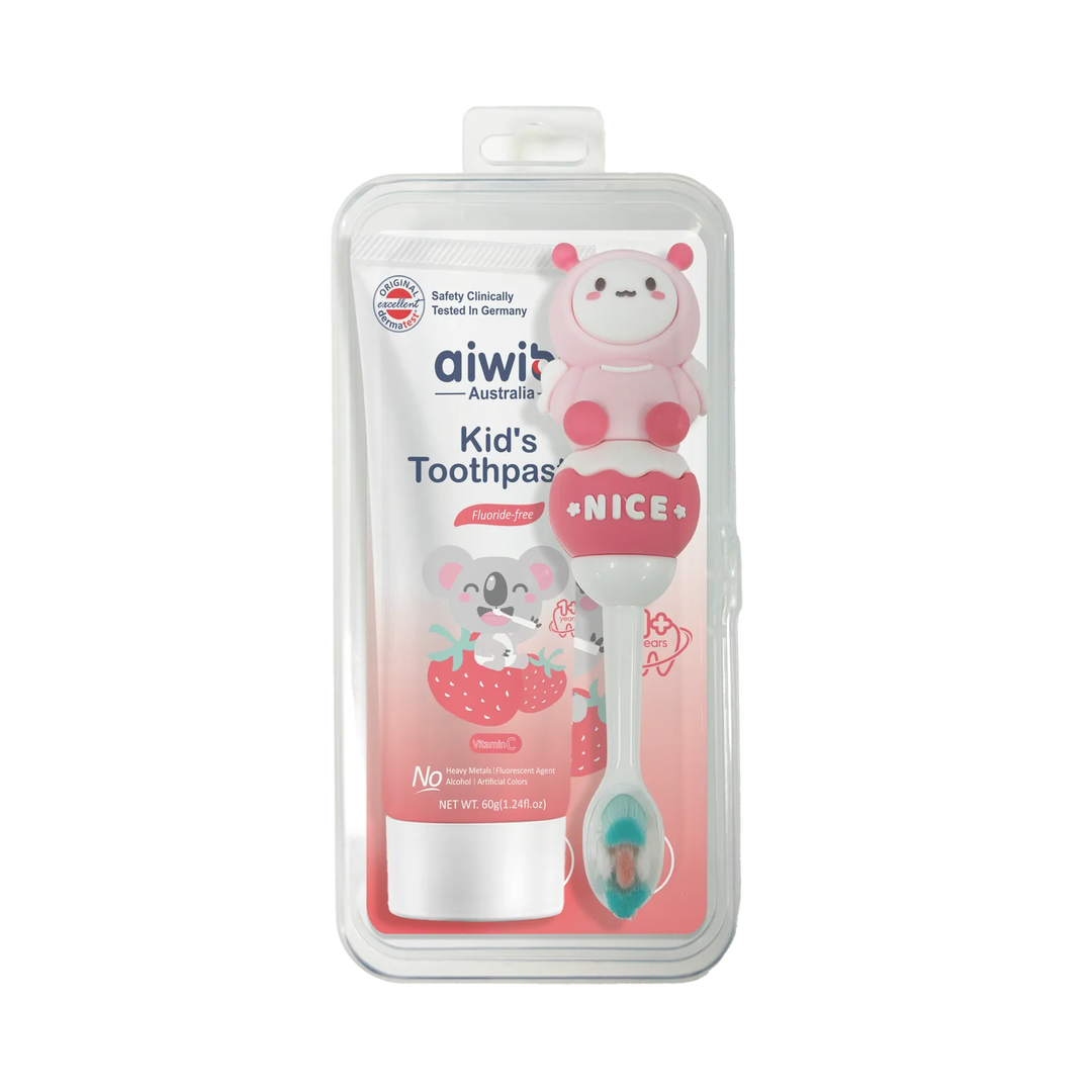 Aiwibi Kit Pâte Dentifrice + Brosse de 1 à 7 ans