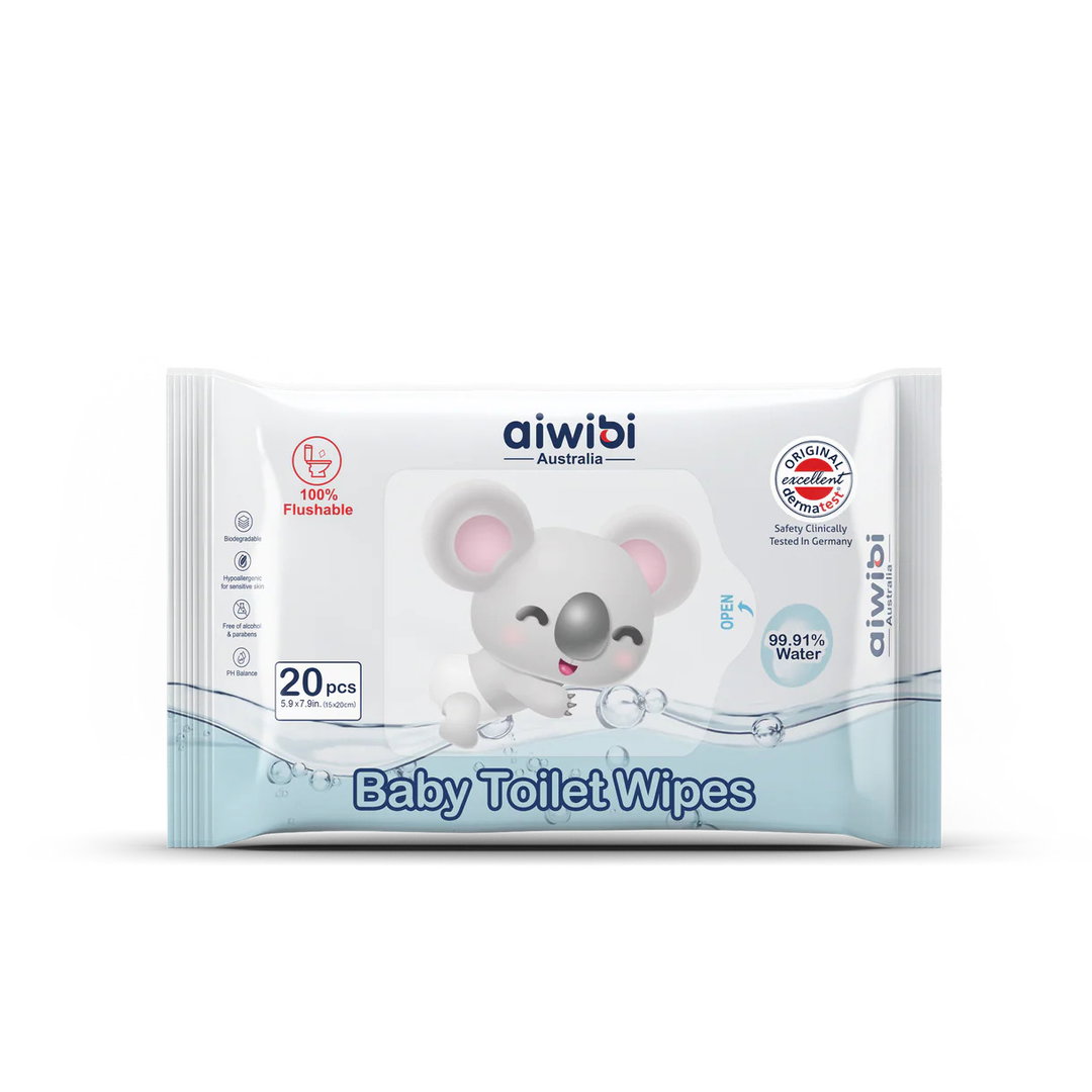 Aiwibi Lingettes de toilette 100 % biodégradables Lot de 20
