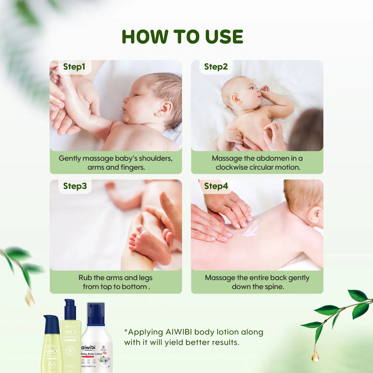 Aiwibi Huile de Massage pour Bébé 2000ml_1