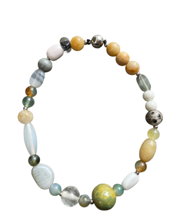 Glass, Stone, and Ceramic Bead Necklace