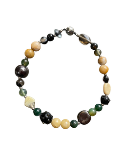 Glass, Stone, and Ceramic Bead Necklace