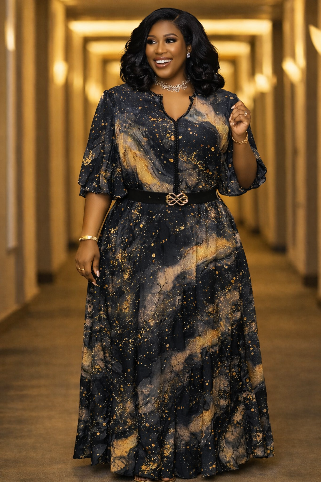 Robe Longue Élégance Impériale_3