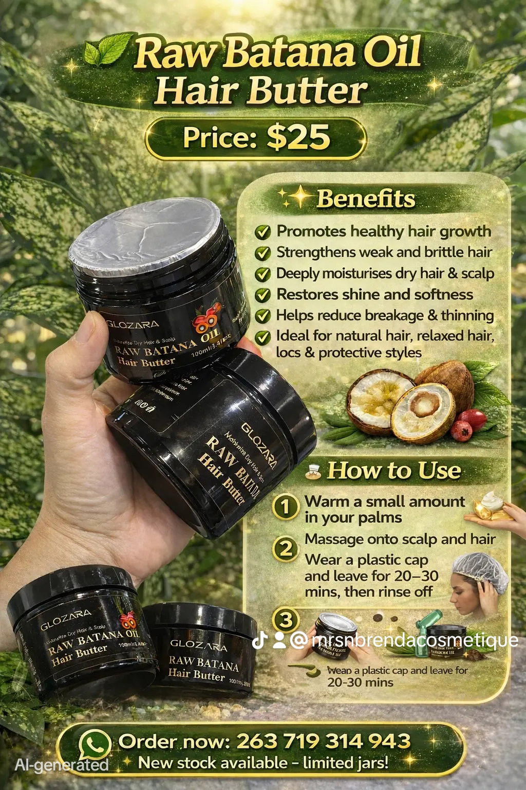 Glozara Raw Batana Oil