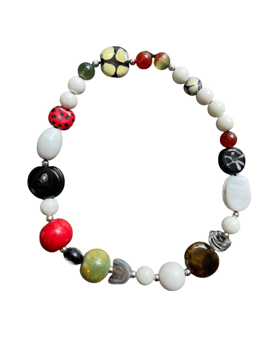 Glass, Stone, and Ceramic Bead Necklace_1