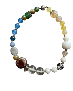 Glass, Stone, and Ceramic Bead Necklace