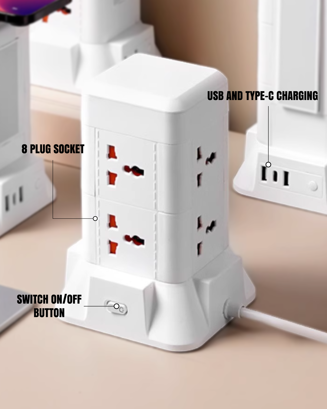10600012 - 2M VERTICAL POWER SOCKET 