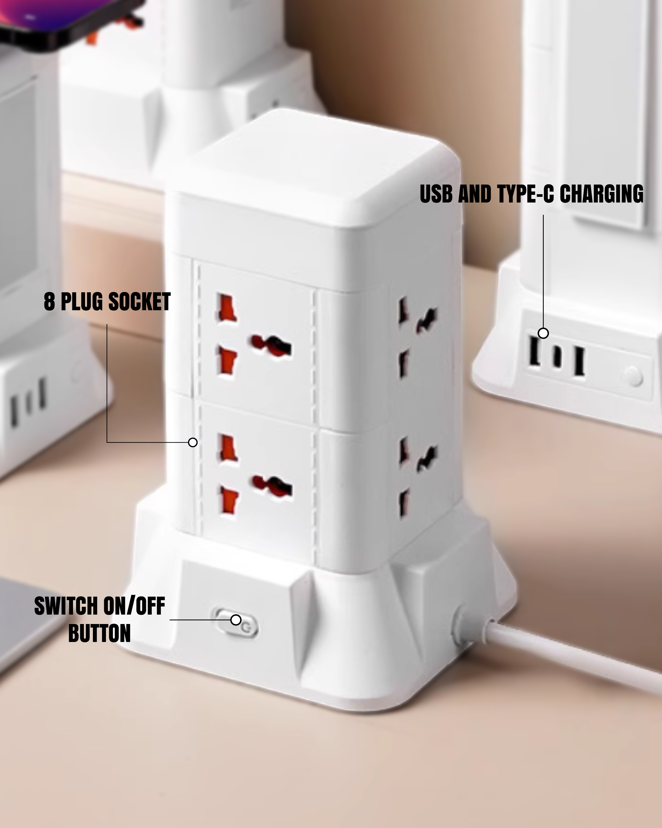 10600012 - 2M VERTICAL POWER SOCKET 
