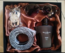 Fashion Luxury Gift Set For Men Birthday Box Gift Set Christmas Gift Set Valentines Gifts For Men ,3-piece Set : Sunglasses, Leather Belt ,Perfume & Wallet