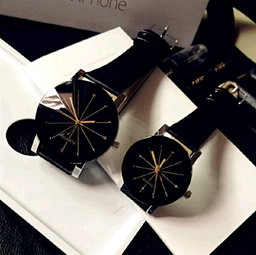 2Pcs/set Fashion Luxury Couple Wrist Watches Simple Spot Meridian Ray