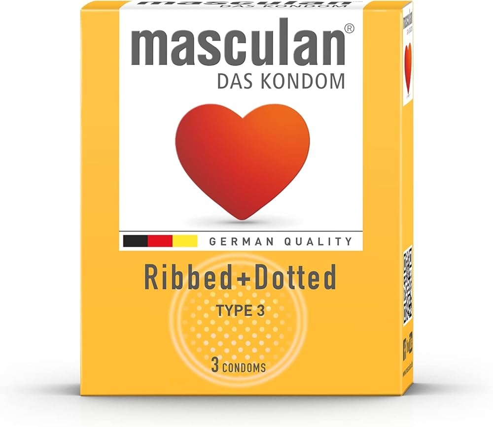 Masculan Préservatif Nervuré et Perlé Lot de 3
