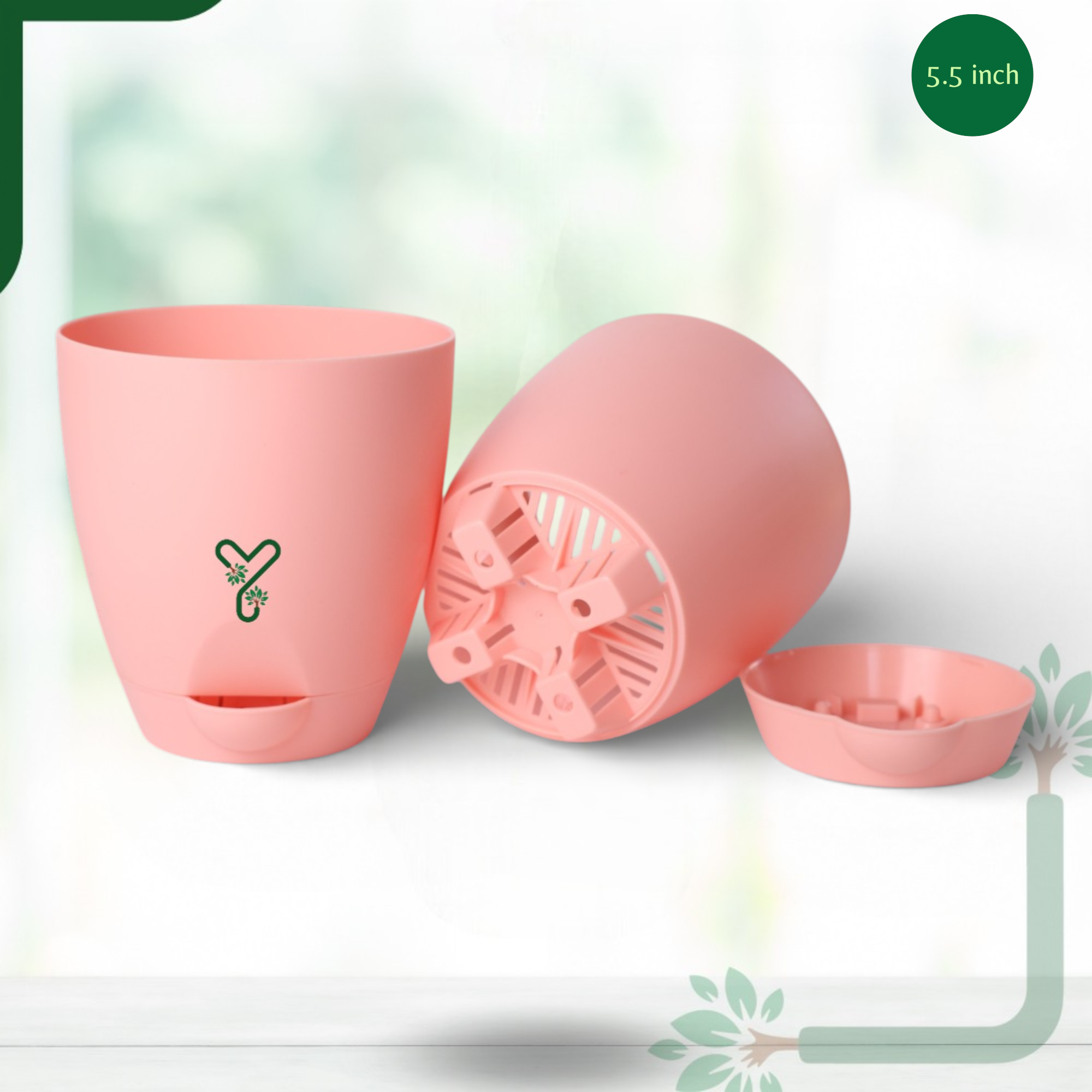 Peach Aqua Self Watering | 5 & 7inch Pot | Pack of 2_3