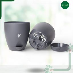 Aqua Self Watering | 5 & 7inch Pot | Pack of 2 | Grey