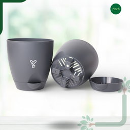 Aqua Self Watering | 5 & 7inch Pot | Pack of 2 | Grey