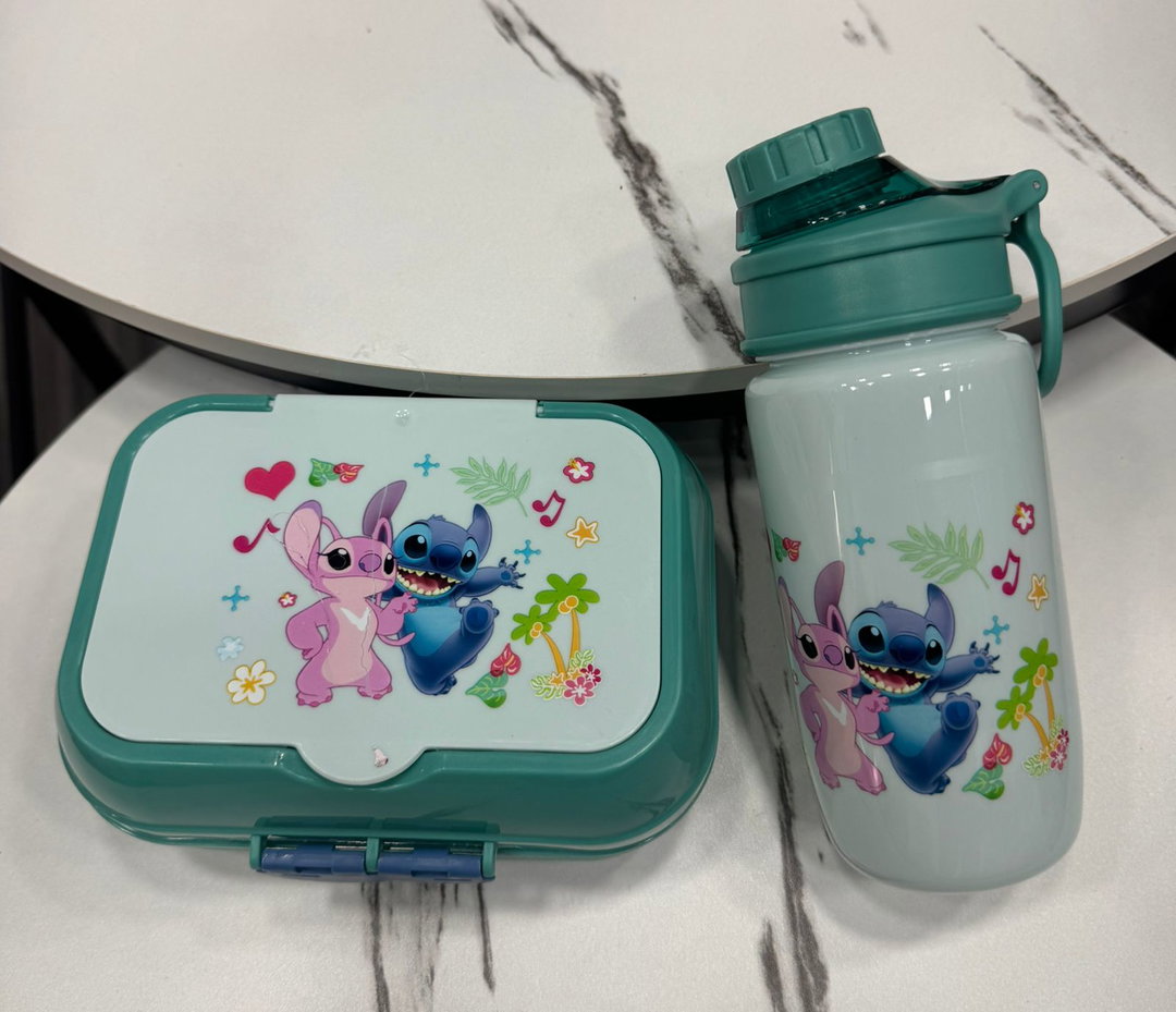 Set de vianda + botella de Stitch