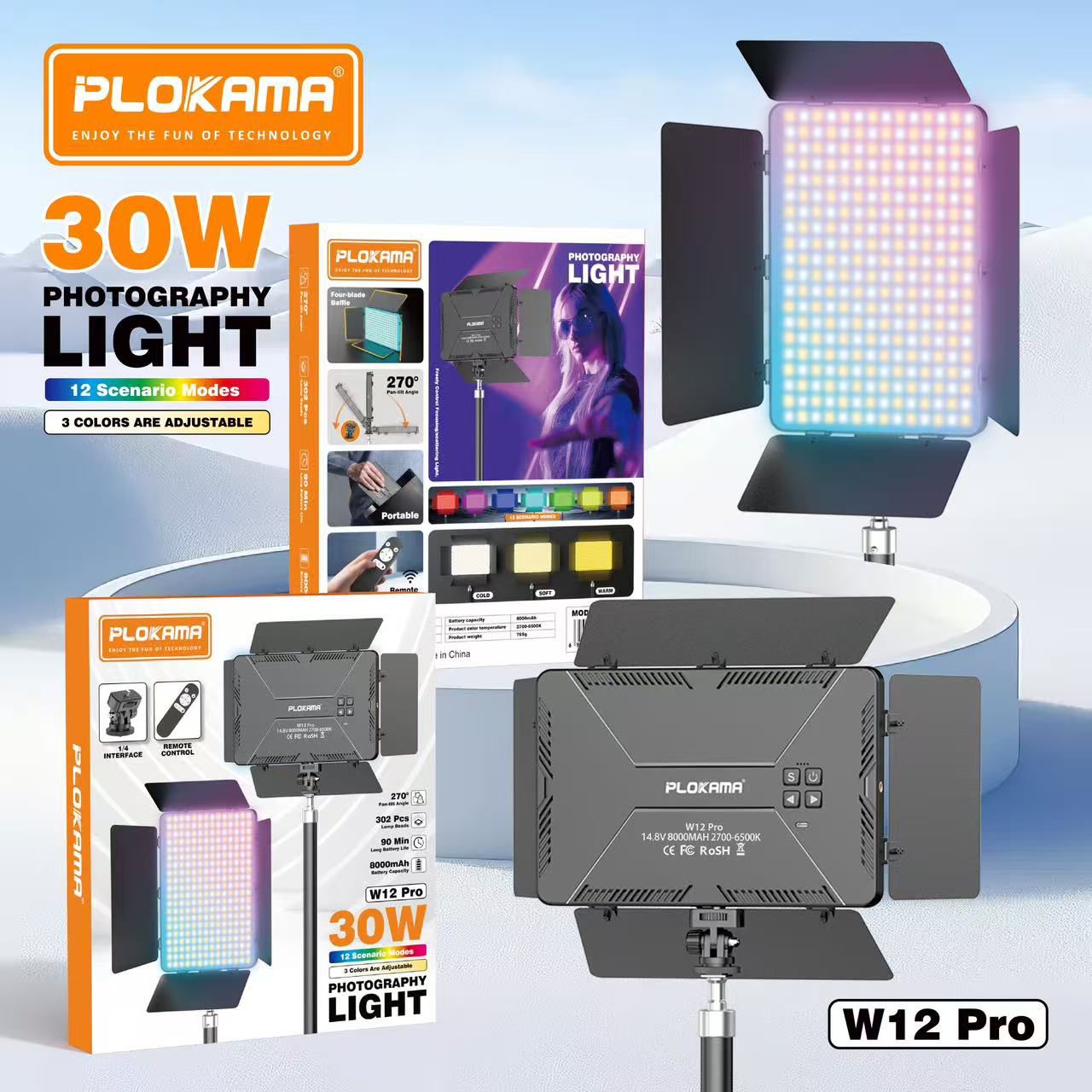 PLOKAMA W12 Pro – 30W Photography Light_1