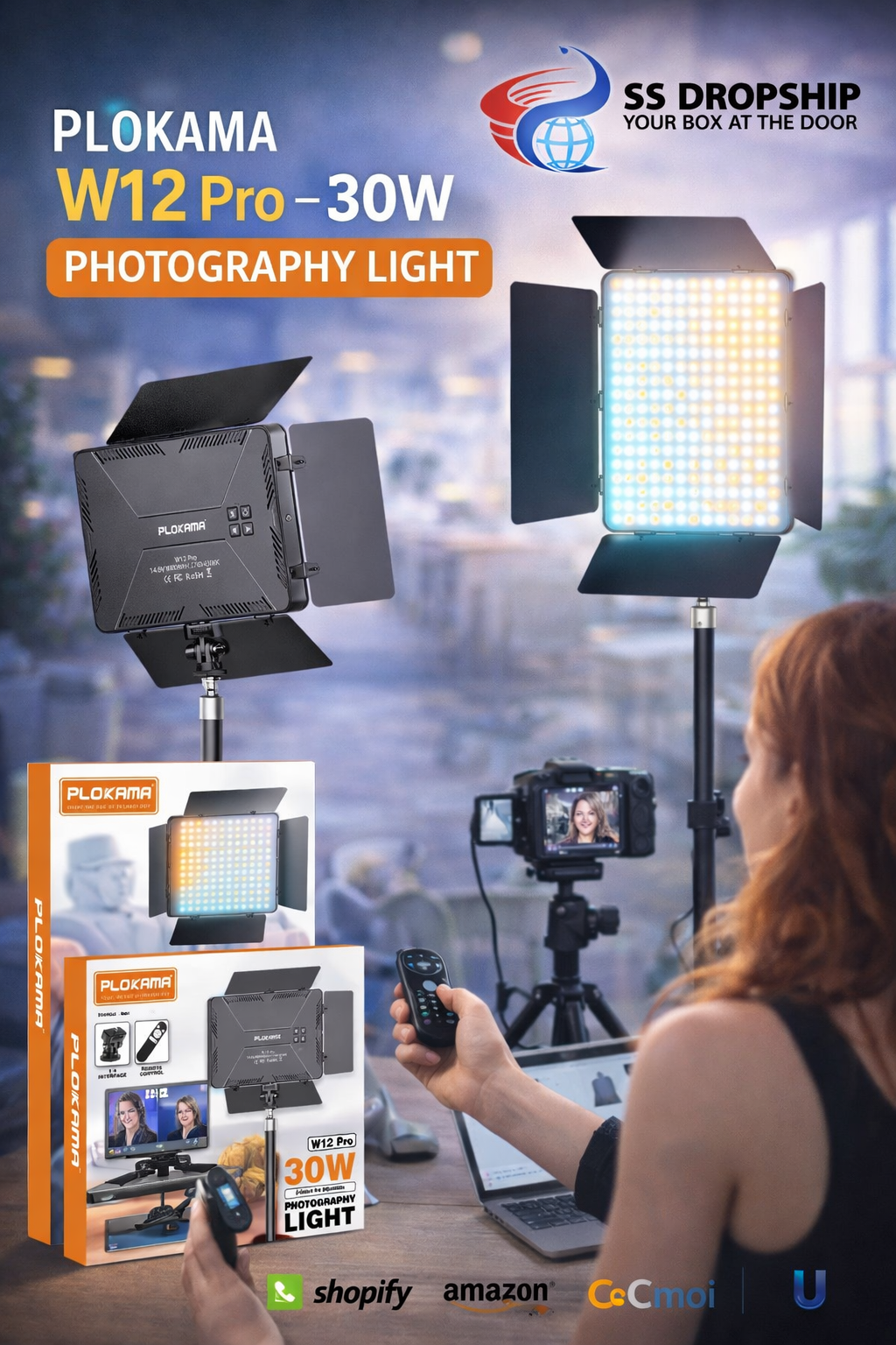 PLOKAMA W12 Pro – 30W Photography Light