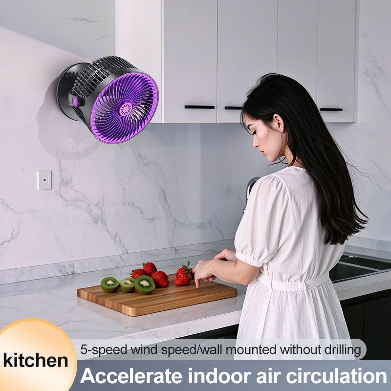 Wall mounted/ desktop rechargeable fan_3