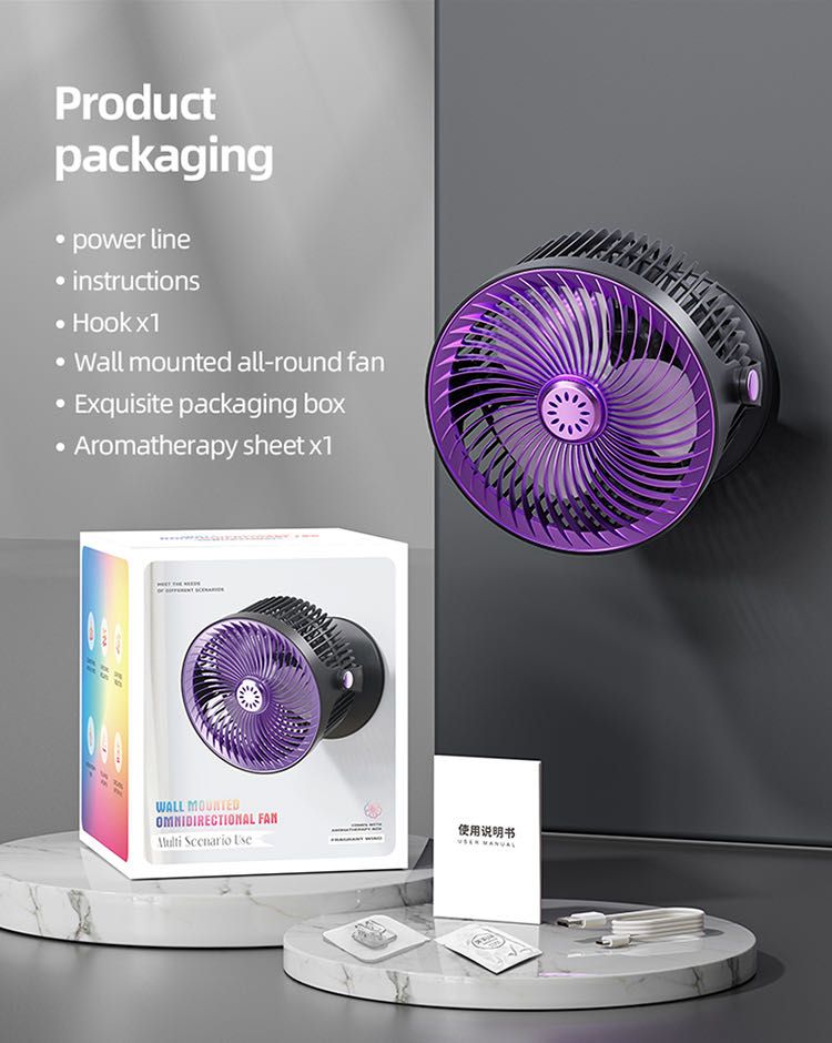 Wall mounted/ desktop rechargeable fan_4