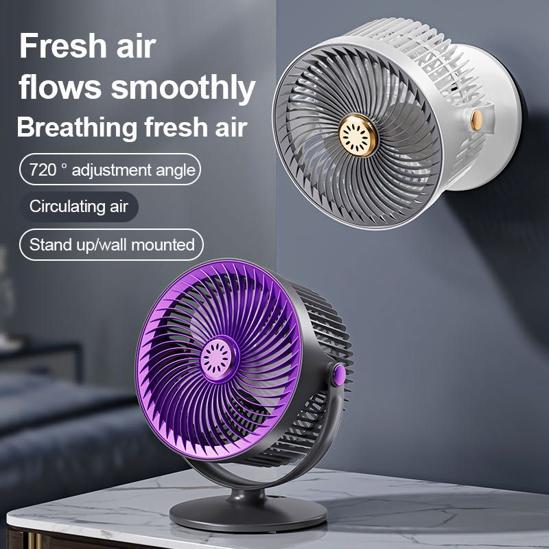 Wall mounted/ desktop rechargeable fan