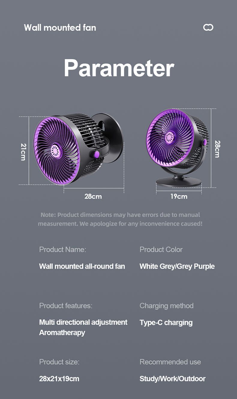 Wall mounted/ desktop rechargeable fan_1